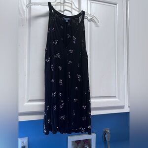 Lucky Brand black floral tank with v-neck.  Worn 1x. Size L